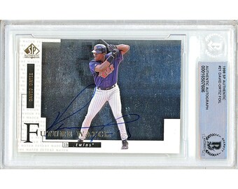 David Ortiz Signed 1998 Upper Deck SP Authentic Future Watch Foil #21 Minnesota Twins Baseball Card Beckett BAS Slabbed Autographed HOF Gift
