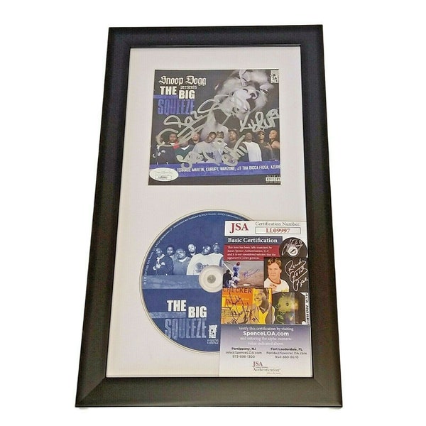 Snoop Dogg, MC Eiht, Kurupt and Daz Signed Autographed The Big Squeeze CD Cover Framed Matted Wall Display JSA Authentic Autograph Rap Coa