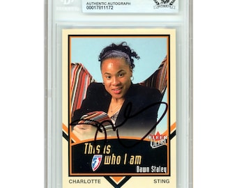 Dawn Staley Autographed 2003 Fleer Ultra #4 Charlotte Sting WNBA Card - Beckett BAS Slabbed HOF Gift