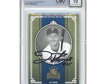 Jim Thome Autographed 2005 Donruss Diamond Kings #171 Phillies Card - Beckett BAS Slabbed BGS Auto 10 HOF Gift