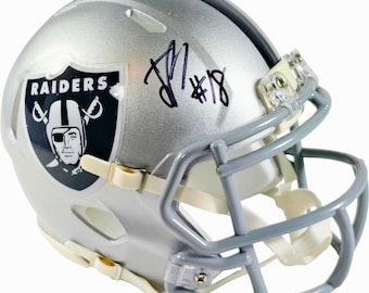 Jack Bech Signed Las Vegas Raiders Riddell Speed Mini Helmet - Proof Photo & COA - NFL Autograph
