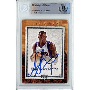 Amare Stoudemire Autogramm - 2007-08Upper Deck Artifacts Basketball Card (Beckett Slabbed): Phoenix Suns signierte Memorabilia