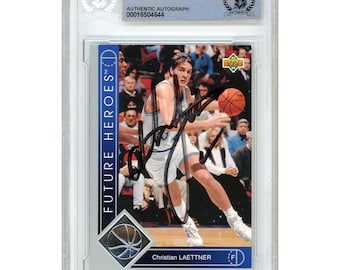Christian Laettner Signed 1993-94 Upper Deck #33 Beckett BAS Timberwolves Auto - 1992 Dream Team Duke Legend