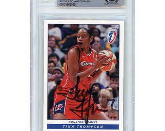Tina Thompson Houston Comets Autographed Signed 2005 WNBA Card Beckett Authentic Autograph Basketball Gifts for Women and Men