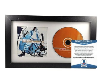 DJ Jazzy Jeff and Fresh Prince Signed CD Cover Framed Matted Wall Display Beckett Certified Authentic Rap Hip Hop Autographed BAS Will Smith