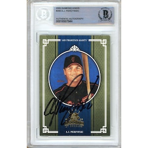 A.J. Pierzynski Autogramm - 2005 Donruss Diamond Kings Baseballkarte (Beckett Slabbed): San Francisco Giants signierte Memorabilie