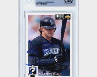 Dante Bichette Signed 1994 Upper Deck Silver Signature #52 Colorado Rockies Baseball Card Beckett BAS Slabbed Autographed Gift