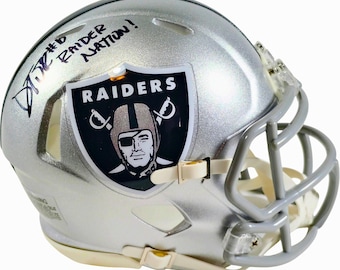 Dont'e Thornton Jr Signed Las Vegas Raiders Riddell Speed Mini Helmet - "Raider Nation!" Inscription - Proof Photo & COA