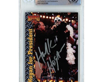 Hulk Hogan Signed 1999 Topps WCW nWo Nitro #67 Wrestling Card Beckett BAS Slabbed Autographed Hollywood Hogan Gift