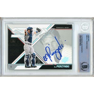 Autógrafo de A.J. Pierzynski - Cartão de beisebol Upper Deck SPx de 2003 (Beckett Slabbed): Memorabilia autografada do Minnesota Twins