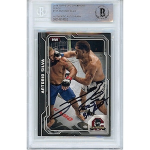 Antonio Silva Autogramm - 2014 Topps UFC Champes Schwarz MMA Karte (Beckett Slabbed): MMA signierte Memorabilie