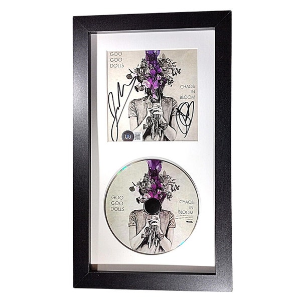 Goo Goo Dolls Signed Autographed Chaos In Bloom CD Cover Framed Matted Wall Display Beckett Certified Authentic Autograph Rock Music Album