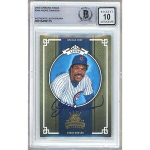 Andre Dawson Autogramm - 2005 Donruss Diamond Kings Baseball Card (Beckett Slabbed, BGS Auto 10): Chicago Cubs signierte Memorabilie