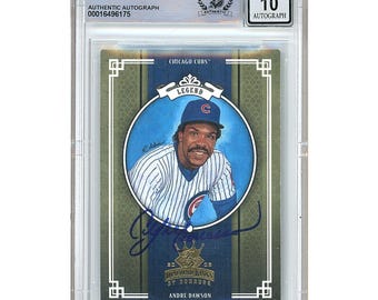 Andre Dawson Signed 2005 Donruss Diamond Kings #284 Cubs Baseball Card Beckett BGS Auto 10 Slabbed Autographed Gift