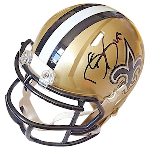 Darren Sproles autografou o mini capacete Riddell do New Orleans Saints - NFL Legend - Beckett Authentic