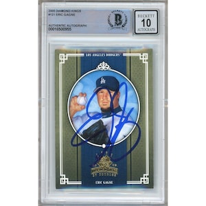 Eric Gagne Autographed 2005 Donruss Diamond Kings Baseball Card #121 - Los Angeles Dodgers Legend - Beckett Authentic - BGS Auto-10 Graded