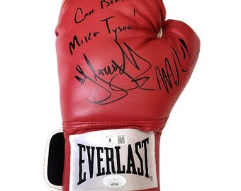 Mike Tyson DJ Jazzy Jeff Signed Everlast Boxing Glove Inscribed Beckett BAS JSA Exact Proof Autographed Hip Hop Boxing Gift