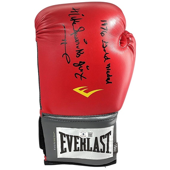 Michael Spinks signierte Handgramm Everlast Boxhandschuh Spinx