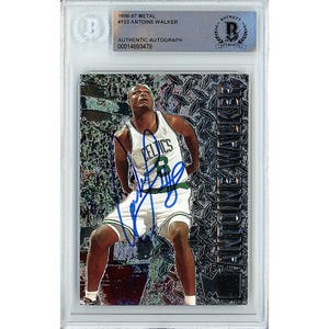 Antoine Walker Autogramm – 1996-97 Fleer Metal Basketball Karte (Beckett Slabbed): Boston Celtics signierte Memorabilia