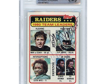 Cliff Branch and Cedrick Hardman Autographed Signed 1981 Topps Football Card Beckett Slabbed Oakland Raiders Certified Authentic Autograph