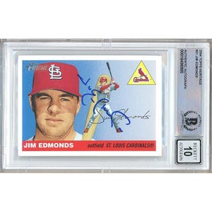 Jim Edmonds Cardinals Autogramm 2004 Topps Erben Baseballkarte (BGS Auto-10 Graded, Beckett authentifiziert)