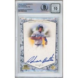 Adrian Beltre Autograph - 1998 SP Top Prospects Rookie Card (Beckett Slabbed, BGS Auto 10): Baseball Hall of Famer