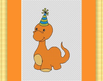 Party Dinosaur 1 Cross Stitch Chart