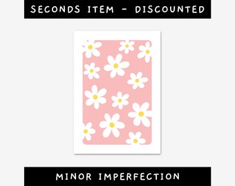 SECONDS A6 8x10 daisy print, minor imperfection, b grade prints, floral wall art, flowers, pink decor, botanical nursery, daisies poster