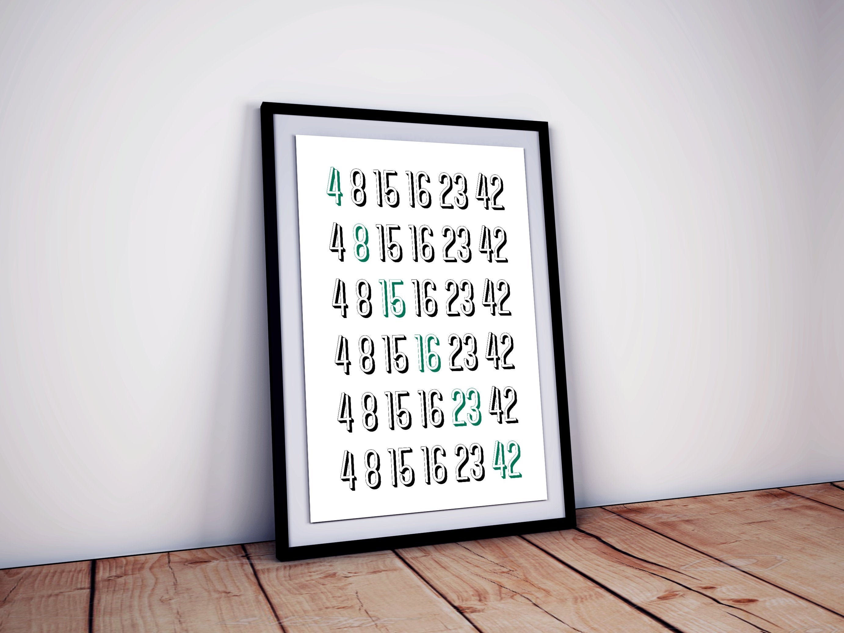 Lost Numbers Print 4 8 15 16 23 42 Novelty Prints and Etsy