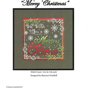 Merry Christmas - Cross Stitch Pattern by Shannon Christine Designs