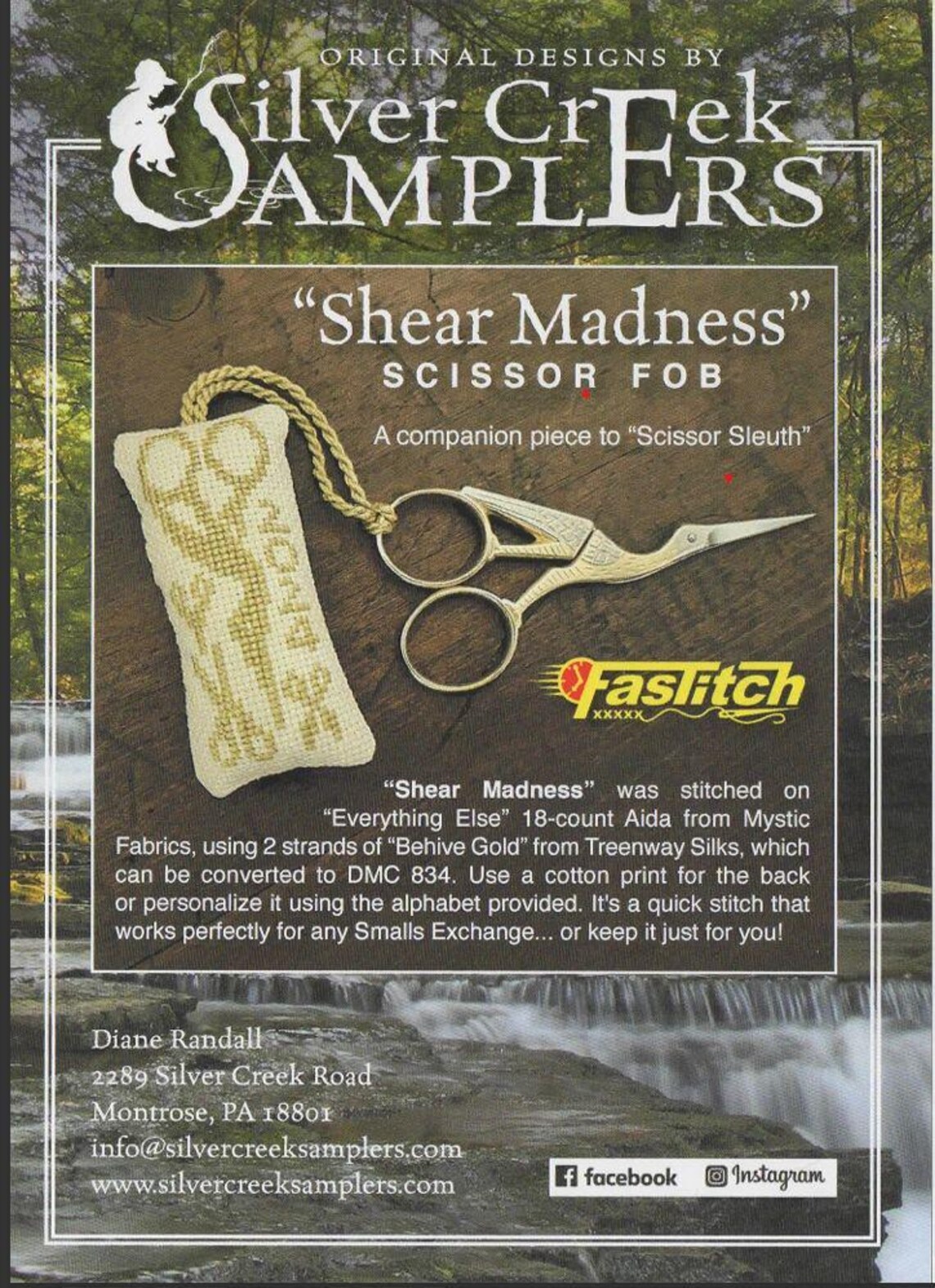Sheer Madness Scissor Fob - Cross Stitch Pattern - by Silver Creek ...