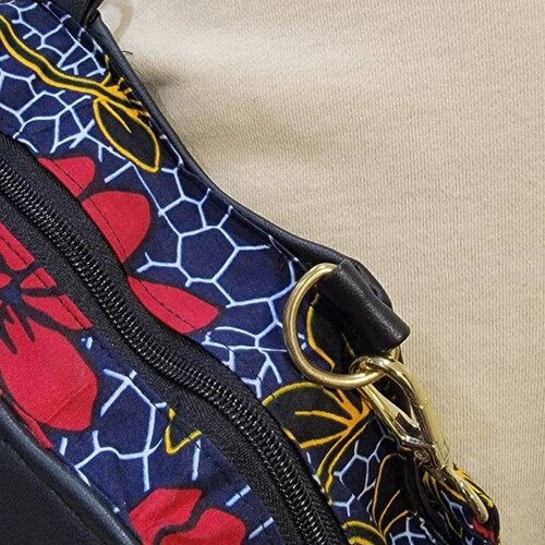 Map Africa shaped Leather w/ Ankara backpack shops with Adjustable strap- Floral, Unique gift, Unisex gift, Black history, Side bag, Sidebag