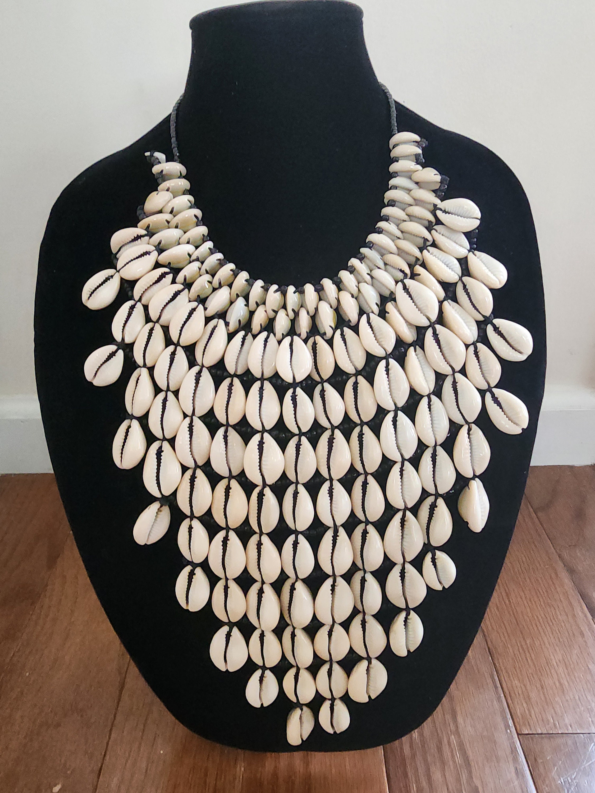Authentic African Statement Ethnic Cowrie Sea Shell Beaded Tassels ...