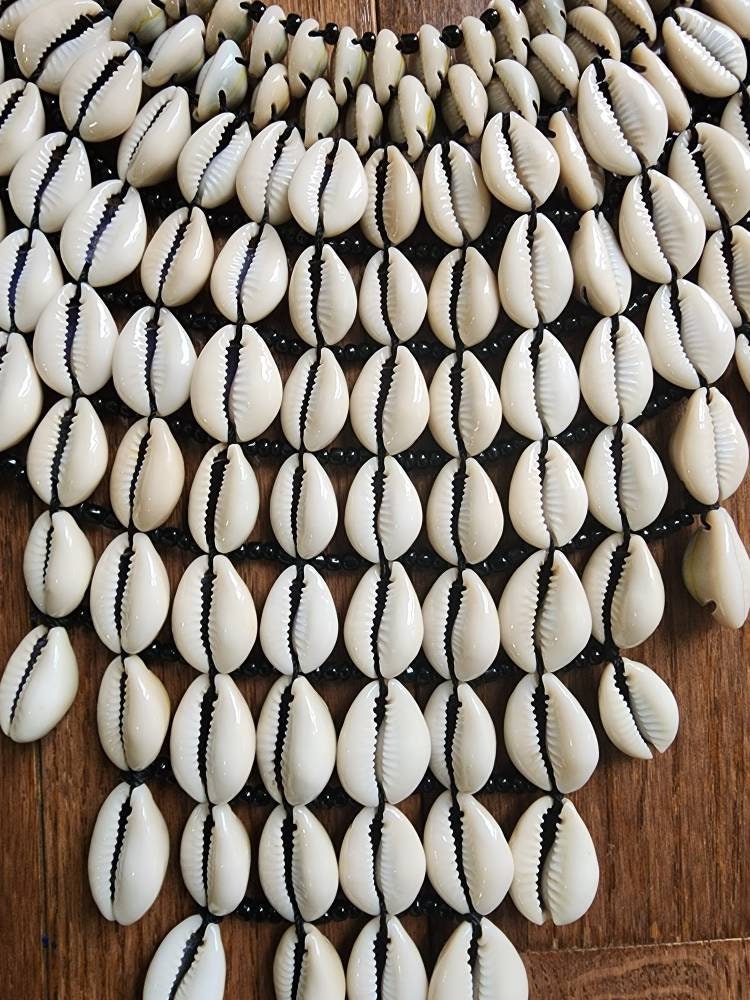 Authentic African Statement Ethnic Cowrie Sea Shell Beaded Tassels ...