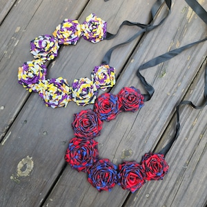 Floral Rose necklace, African print, African jewelry, Valentine&#39;s gift, Unique gift, Gifts for her, Birthday gift, one of a kind, Handmade