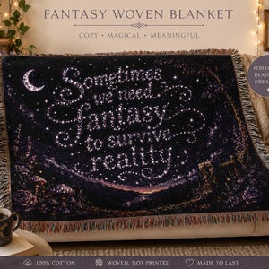 Fantasy to escape reality Woven Blanket
