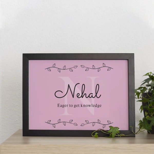 Meaning of Your Name Frame, Custom Name Art, Personalised Name Meaning Frame, Baby Shower Gift, Personalised Name Print