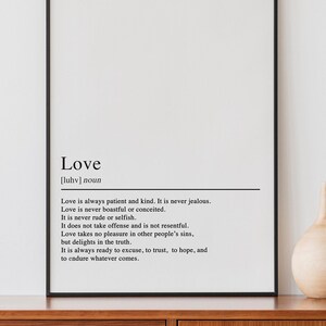 Love Definition Print, Printable Wall Art, Definition Prints, Love Print, Home Decor, Modern Art Prints, Digital Download