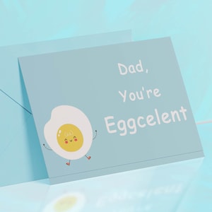 Je bent een Eggcelent papa Vaderdagkaart Afdrukbare grappige kaart voor papa Vaderdagcadeau Instant Download