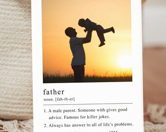 Customizable Dad Definition Print Card- Customizable, Printable Photo Card, Dad Gift, Dad Print, Fathers Day, Digital Download