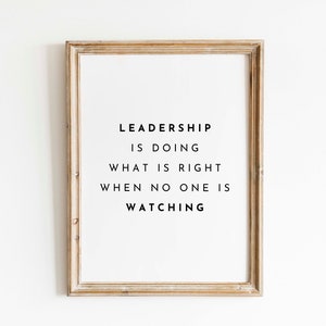Leadership Printable Wall Art, Office Wall Art, Gift For Boss, Inspirational Prints, Office Decor, Leader Gift, Motivational Quotes