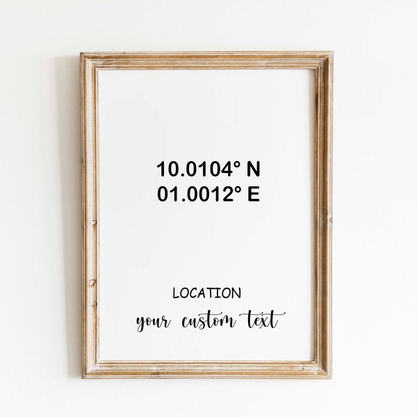 Custom Coordinates Print, Personalized GPS Coordinates Printable, Latitude Longitude Sign, New Home Gift, Valentines Gift, Where We Met