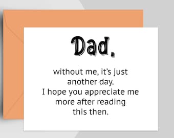 Rolig fars dag-present, fars dag-kort, grattis på fars dag, sött kort till pappa