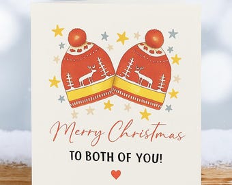 Merry Christmas Card for Couple – Printable Card, Digital Holiday Card, Cute Christmas Card