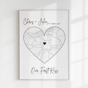 Wo wir trafen Karte druckbar - individuelle Karte Geschenk | Personalisierter digitaler Download | Geschenk zum Jahrestag, zur Verlobung oder zur Hochzeit