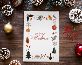 Printable Christmas Card, Merry Christmas, Christmas Gift, Holiday Greeting Card, Instant Download,