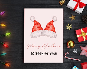 Merry Christmas To Both Of You Card- Couple Christmas Cards, Xmas Card, Christmas Card For Couple, Xmas Card Digital Download