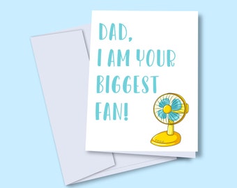 Funny Father's Day Card, Funny Fathers Day Gift, Biggest Fan Gift, Cute Card For Dad