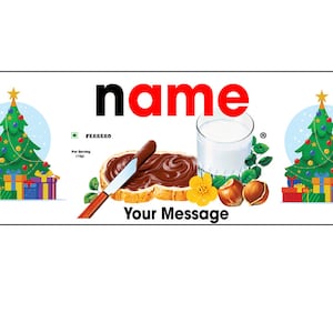 Weihnachtsgeschenk personalisierte Nutella Dose, Digitales Nutella Label mit Botschaft, Weihnachtsgeschenk für Sie, Geschenke für Ihn, Individuelles Nutella Geschenk Bild 1