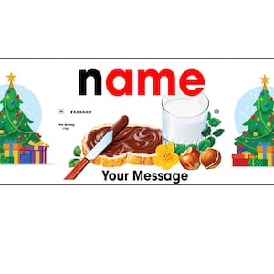 Christmas Gift Personalized Nutella Jar, Digital Nutella Label With Message, Christmas Present For Her, Gifts For Him, Custom Nutella Gift